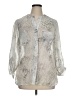 Covington Animal Print Silver 3/4 Sleeve Blouse Size 1X - photo 1