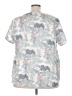 Tahari 100% Linen Tropical Gray Short Sleeve Blouse Size 3X - photo 2