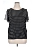 CeCe Polka Dots Black Short Sleeve Blouse Size XL - photo 1