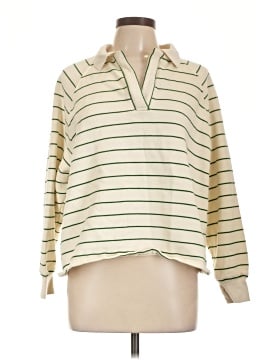 Madewell Betterterry Polo Sweatshirt in Stripe (view 1)