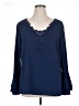 Unique Spectrum 100% Polyester Blue 3/4 Sleeve Blouse Size 1X - photo 1
