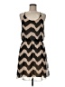 Amber Blue 100% Polyester Chevron-herringbone Brown Casual Dress Size M - photo 1
