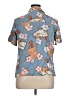 White Stag 100% Rayon Floral Blue Short Sleeve Blouse Size 16w - photo 2