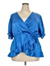 Simply Be Blue Short Sleeve Blouse Size 22 - photo 1