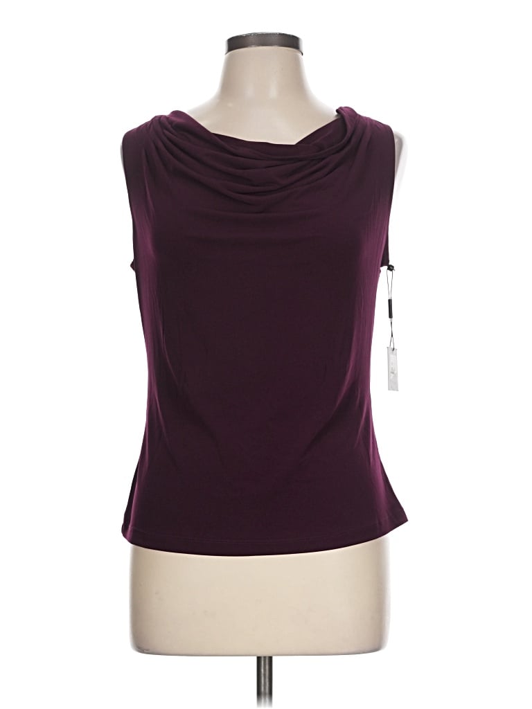 Calvin Klein Sleeveless Top Burgundy Cowl Neck Tops