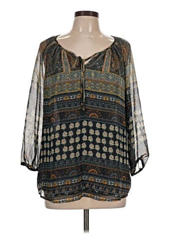 fleur bleue 3/4 Sleeve Blouse (view 1)