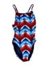 Speedo Chevron-herringbone Blue One Piece Swimsuit Size 8 - photo 1