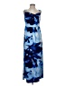 Black Label by Chico's Print Blue Casual Dress Size S - photo 1