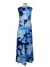 Black Label by Chico's Print Blue Casual Dress Size S - photo 2