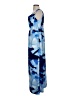 Black Label by Chico's Print Blue Casual Dress Size S - photo 5