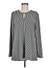 T Tahari Stripes Gray Long Sleeve Blouse Size L - photo 1
