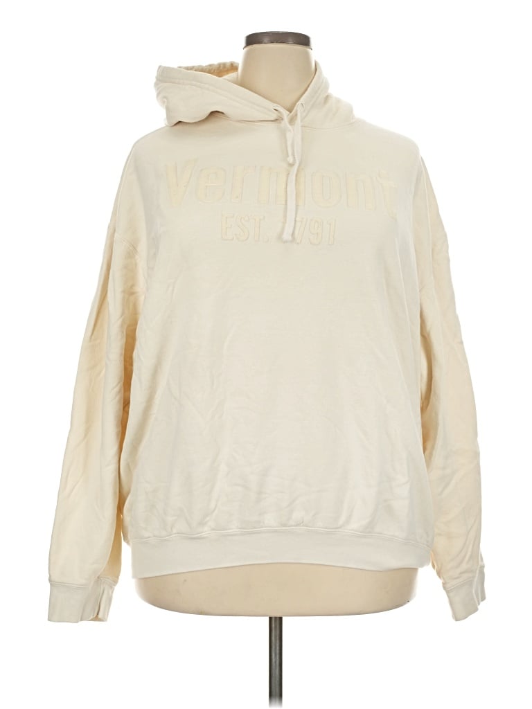 Pre-owned Comfort Colors Pullover Hoodie In Ivory