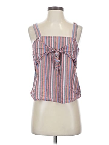 Madewell Tie-Front Cami Top in Rainbow Stripe (view 1)