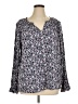 Angels 100% Rayon Blue Long Sleeve Blouse Size XL - photo 1