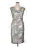 Connected Apparel Metallic Silver Cocktail Dress Size 14 - photo 1