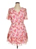 B. Smart 100% Polyester Floral Pink Cocktail Dress Size 15 - photo 1