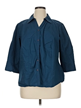 St. John's Bay 3/4 Sleeve Button Down Shirt