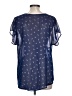 Charming Charlie 100% Polyester Stars Blue Short Sleeve Blouse Size L - photo 2