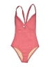 Kona Sol Solid Pink One Piece Swimsuit Size S - photo 1