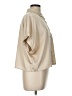 Kaileigh 100% Polyester Solid Gold Tan Short Sleeve Blouse Size L - photo 4