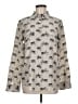 Equipment Print Gray Long Sleeve Button-Down Shirt Size M - photo 1