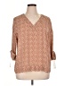 Worthington 100% Polyester Brown 3/4 Sleeve Blouse Size XL - photo 1