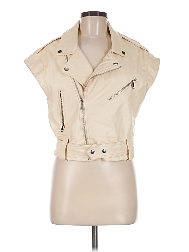 Pre-owned Just Fab Vest In Tan