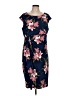 Connected Apparel Floral Blue Casual Dress Size 16 - photo 1