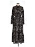 Hayden 100% Polyester Print Black Casual Dress Size L - photo 1
