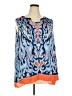 Rose + Olive 100% Polyester Blue Sleeveless Blouse Size 3X - photo 1
