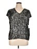 MSK Metallic Silver Short Sleeve Top Size XL - photo 1