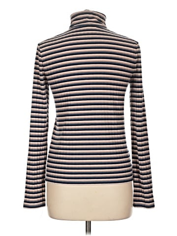 Madewell Ribbed Turtleneck Top in Stripe (view 2)