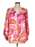 Adrienne 100% Polyester Pink Long Sleeve Blouse Size L - photo 1