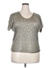 Kim & Cami Stars Silver Short Sleeve Top Size 2X - photo 1
