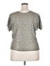 Kim & Cami Stars Silver Short Sleeve Top Size 2X - photo 2