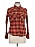 Shyanne 100% Cotton Plaid Brown Long Sleeve Button-Down Shirt Size L - photo 1
