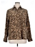 Sag Harbor Animal Print Brown Long Sleeve Blouse Size 16W - photo 1