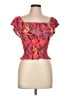 Mi ami 100% Rayon Orange Short Sleeve Top Size L - photo 1