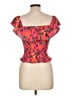Mi ami 100% Rayon Orange Short Sleeve Top Size L - photo 2