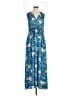 Halogen 100% Polyester Tropical Blue Casual Dress Size 1X - photo 1