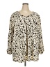 Ellos Animal Print Ivory Long Sleeve Blouse Size 22 - photo 1
