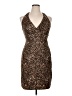 Connected Apparel Animal Print Brown Cocktail Dress Size 14 - photo 1