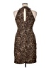 Connected Apparel Animal Print Brown Cocktail Dress Size 14 - photo 2