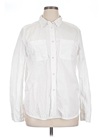Madewell Denim Button-Up Shirt in Eyelet White: Garment-Dyed Edition (view 1)