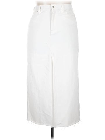 Madewell The Rilee Denim Midi Skirt in Tile White (view 1)