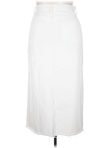 Madewell The Rilee Denim Midi Skirt in Tile White (view 2)
