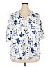 Emery Rose Floral Blue Short Sleeve Blouse Size 2X - photo 1