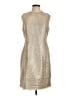 Elie Tahari Metallic Tweed Gold Silver Cocktail Dress Size 12 - photo 1