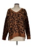 Knox Rose 100% Recycled Polyester Animal Print Brown Pullover Sweater Size L - photo 1