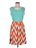Unbranded Chevron-herringbone Teal Casual Dress Size M (estimated) - photo 1